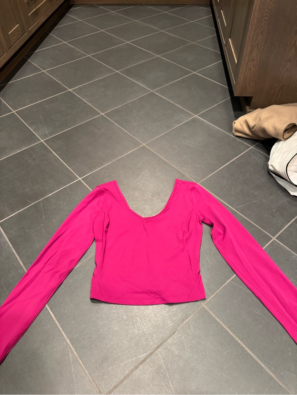 lululemon athletica Fuchsia Long-Sleeve Scoop Crop Top